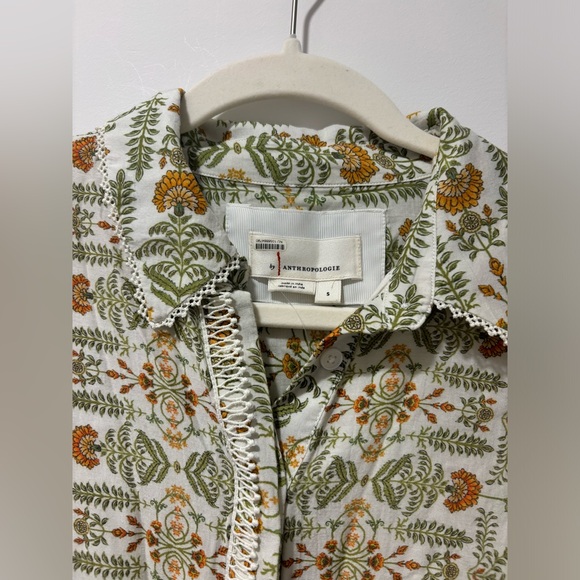 By Anthropologie Printed Buttondown Shirt Dress Size Small with Flaw - Picture 5 of 11